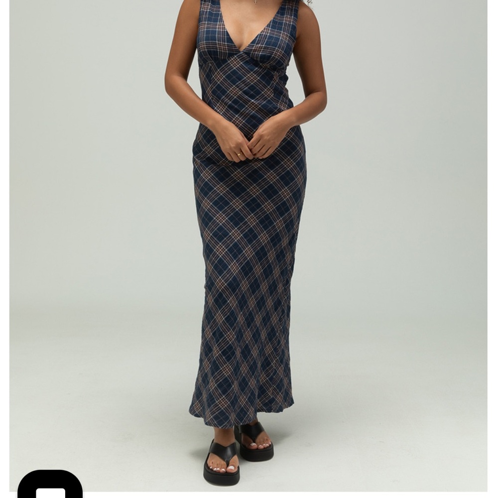 West of Melrose Plaid Maxi Dress NWOT